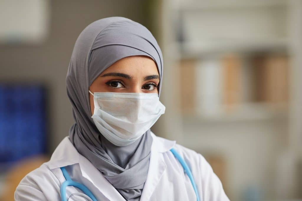 Doctor in mask at hospital