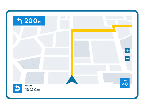 Illustrated map meant to indicate a path towards future growth