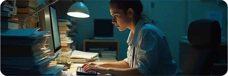 Neolytix - Girl working late night