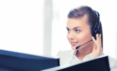 friendly female helpline operator
